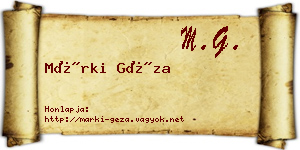 Márki Géza névjegykártya