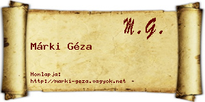 Márki Géza névjegykártya