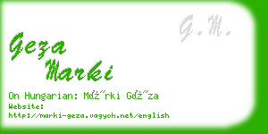 geza marki business card